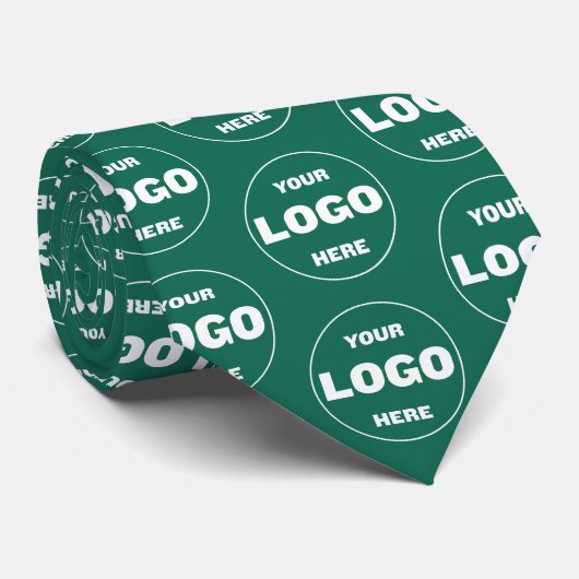 Custom Logo Emerald Green - Professional Branded Stropdas (Opgerold)