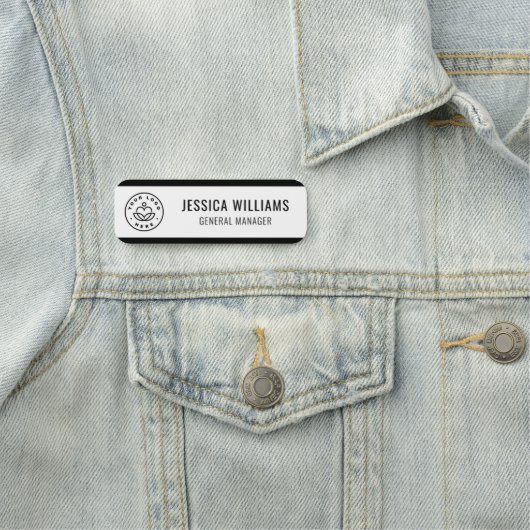 Custom Logo Employee Black Naamplaatje (In situ)