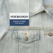 Custom Logo Employee Blue Naamplaatje (In situ)