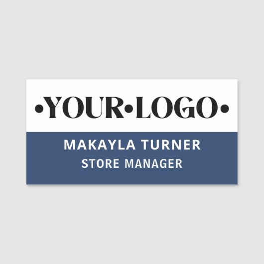 Custom Logo Employee Blue Naamplaatje (Voorkant)