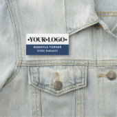 Custom Logo Employee Blue Naamplaatje (In situ)