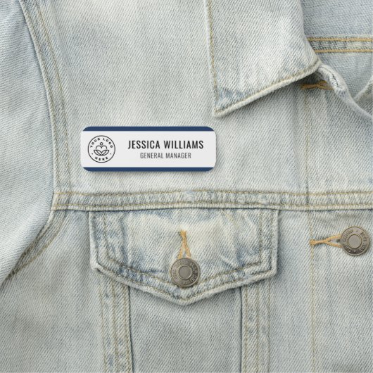 Custom Logo Employee Blue Naamplaatje (In situ)