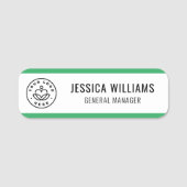 Custom Logo Employee Green Naamplaatje (Voorkant)