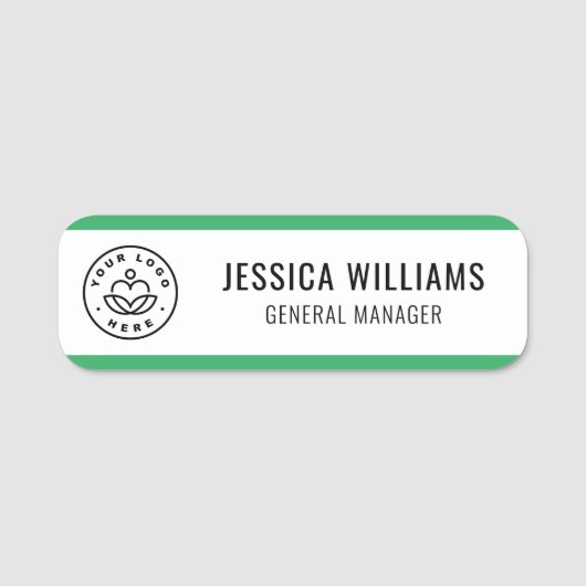 Custom Logo Employee Green Naamplaatje (Voorkant)