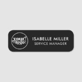 Custom Logo Employee Magnetic Or Safety Pin Black Naamplaatje (Voorkant)