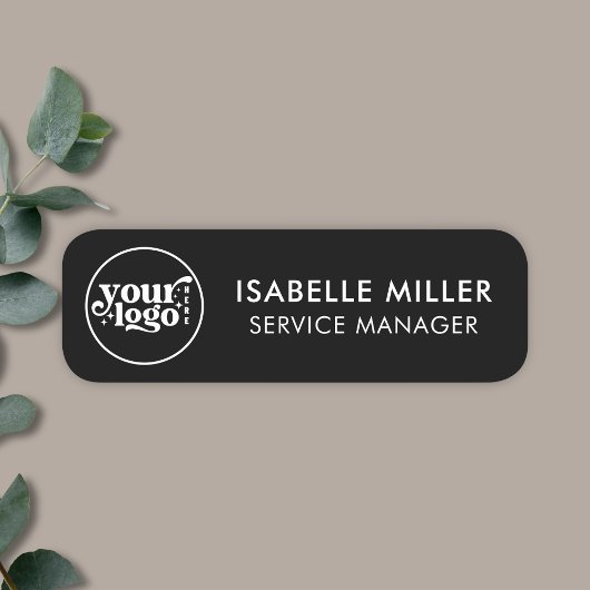 Custom Logo Employee Magnetic Or Safety Pin Black Naamplaatje