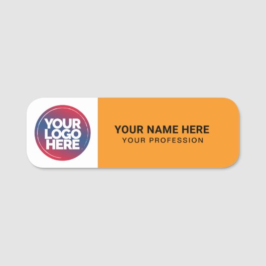 Custom Logo Employee magnetic or safety pin Naamplaatje (Voorkant)