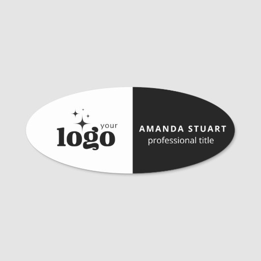 Custom Logo Employee Magnetic Or Safety Pin Oval Naamplaatje (Voorkant)
