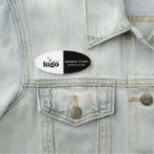 Custom Logo Employee Magnetic Or Safety Pin Oval Naamplaatje (In situ)