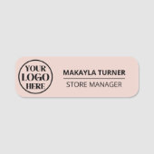 Custom Logo Employee Magnetic Or Safety Pin Pink Naamplaatje (Voorkant)