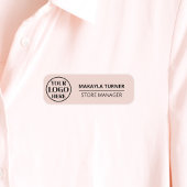 Custom Logo Employee Magnetic Or Safety Pin Pink Naamplaatje