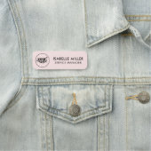 Custom Logo Employee Magnetic Or Safety Pin Pink Naamplaatje (In situ)