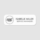 Custom Logo Employee Magnetic Or Safety Pin White Naamplaatje (Voorkant)