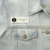 Custom Logo Employee Minimalist Ivory Naamplaatje (In situ)