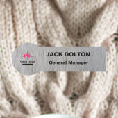 Custom Logo Employee Name Badge in zilver