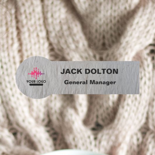 Custom Logo Employee Name Badge in zilver