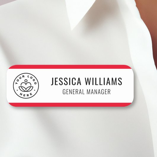 Custom Logo Employee Red Naamplaatje
