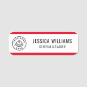 Custom Logo Employee Red Naamplaatje (Voorkant)