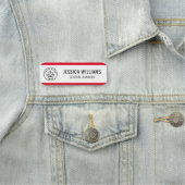 Custom Logo Employee Red Naamplaatje (In situ)