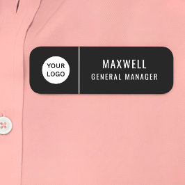 Custom Logo Employee Staff Safety Pin Black Naamplaatje