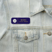 Custom Logo Employee Staff Safety Pin Blue Naamplaatje (In situ)