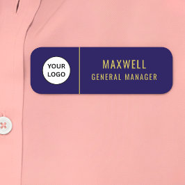 Custom Logo Employee Staff Safety Pin Blue Naamplaatje