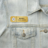 Custom Logo Employee Staff Safety Pin Gold Naamplaatje (In situ)