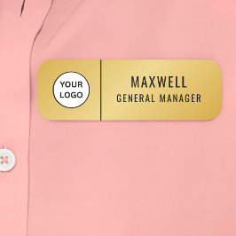 Custom Logo Employee Staff Safety Pin Gold Naamplaatje