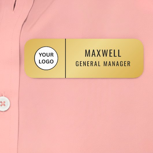 Custom Logo Employee Staff Safety Pin Gold Naamplaatje