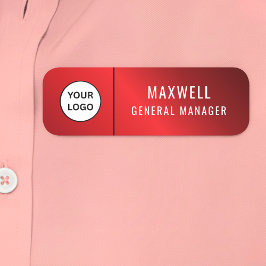 Custom Logo Employee Staff Safety Pin Red Naamplaatje