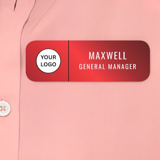 Custom Logo Employee Staff Safety Pin Red Naamplaatje