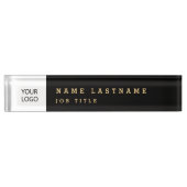 Custom Logo Executive Black Gold Professional Naambordje (Voorkant)