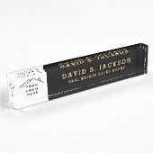 Custom Logo Executive Black Gold Professional Naambordje