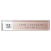 Custom Logo Executive Blush Pink Professional Naambordje (Voorkant)