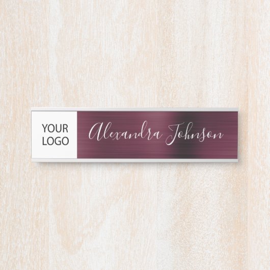 Custom Logo Executive Bourgogne Professional Deurbordje (Voorkant)