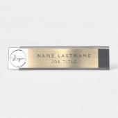 Custom Logo Executive Gold Business Professional Bureau Naambordje (Voorkant)
