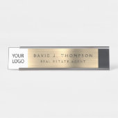 Custom Logo Executive Gold Professional Bureau Naambordje (Voorkant)