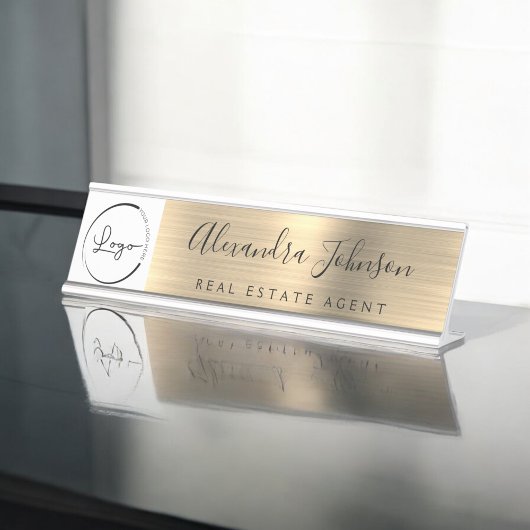 Custom Logo Executive Gold Professional Bureau Naambordje