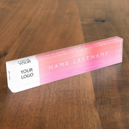 Custom Logo Executive Pastel Professional Naambordje (Zijkant)