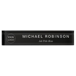 Custom Logo Executive Professional Zwart Naambordje