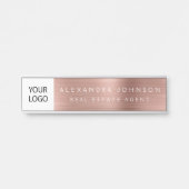 Custom Logo Executive Roos Gold Pink Professional Deurbordje (Voorkant)