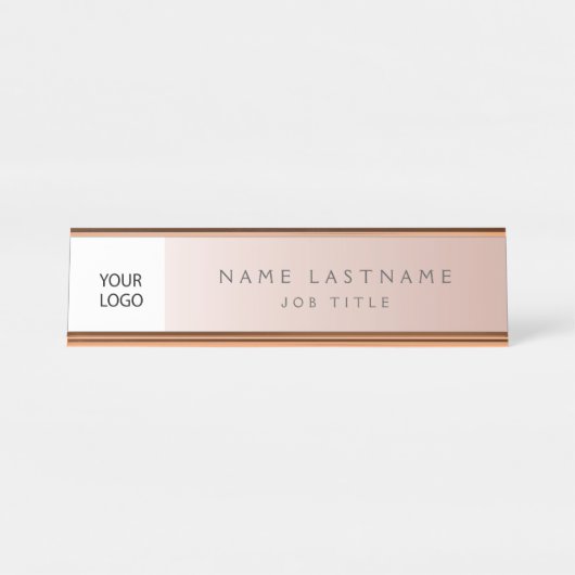 Custom Logo Executive Roos Gold Professional Bureau Naambordje (Voorkant)