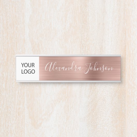Custom Logo Executive Roos Gold Professional Deurbordje (Voorkant)