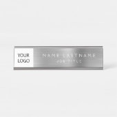 Custom Logo Executive Silver Business Professional Bureau Naambordje (Voorkant)