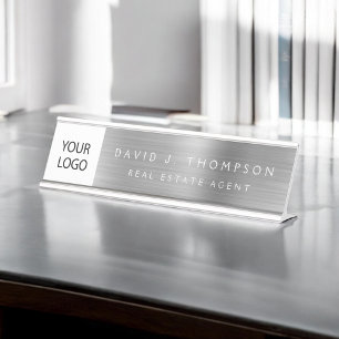 Custom Logo Executive Silver Professional Bureau Naambordje