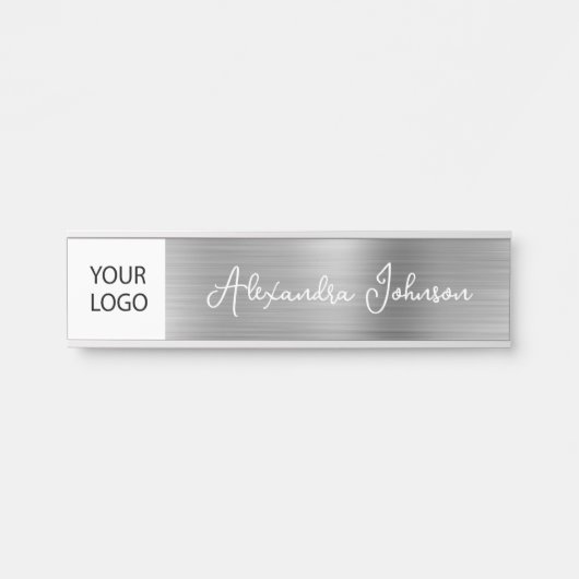 Custom Logo Executive Silver Professional Deurbordje (Voorkant)