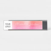 Custom Logo Executive Sinaasappel Roze Professione Bureau Naambordje (Voorkant)