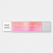 Custom Logo Executive Sinaasappel Roze Professione Deurbordje (Voorkant)