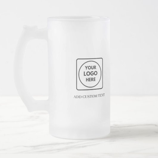 Custom Logo Frosted Beer Promo No Min mug Matglas Bierpul (Links)