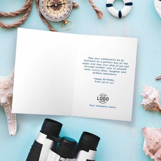 Custom Logo Fun Corporate Boat Nautische Verjaarda Kaart